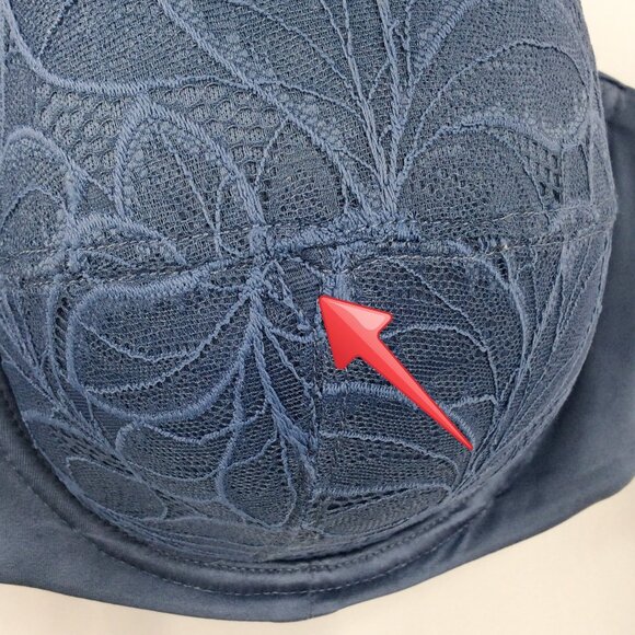 Joyspun Women's Bra 44D Blue Lace Comfort Straps Underwired - Picture 4 of 10